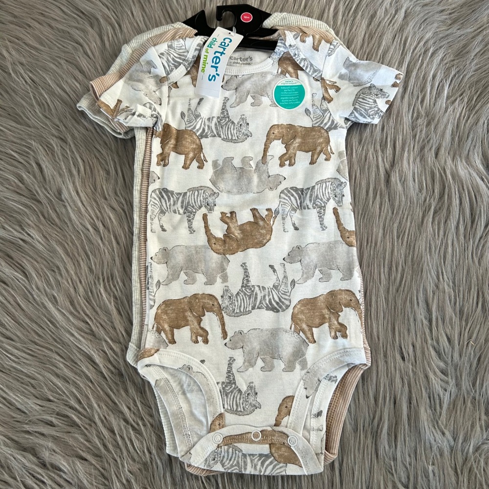 Carter's Child Of Mine Bodysuits Baby Boys Size 18‎ Months Three Piece Cotton